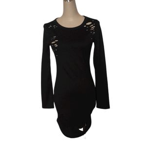 Pink Licious Black Distressed NWOT Dress Sz S, M